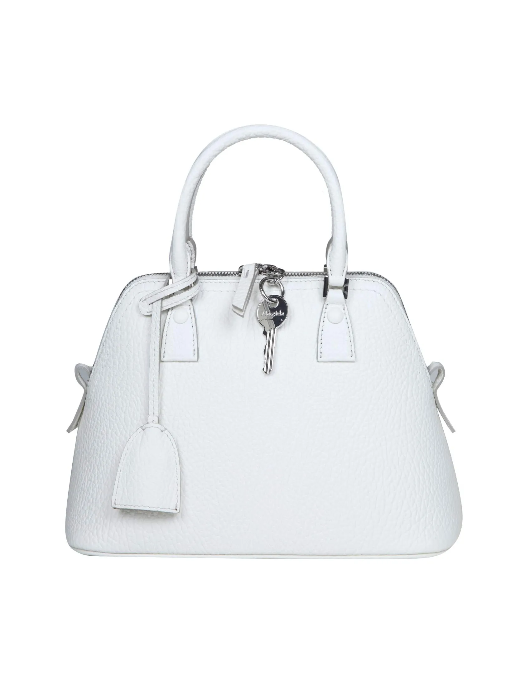 MAISON MARGIELA 5AC MINI HANDBAG IN WHITE CALF LEATHER