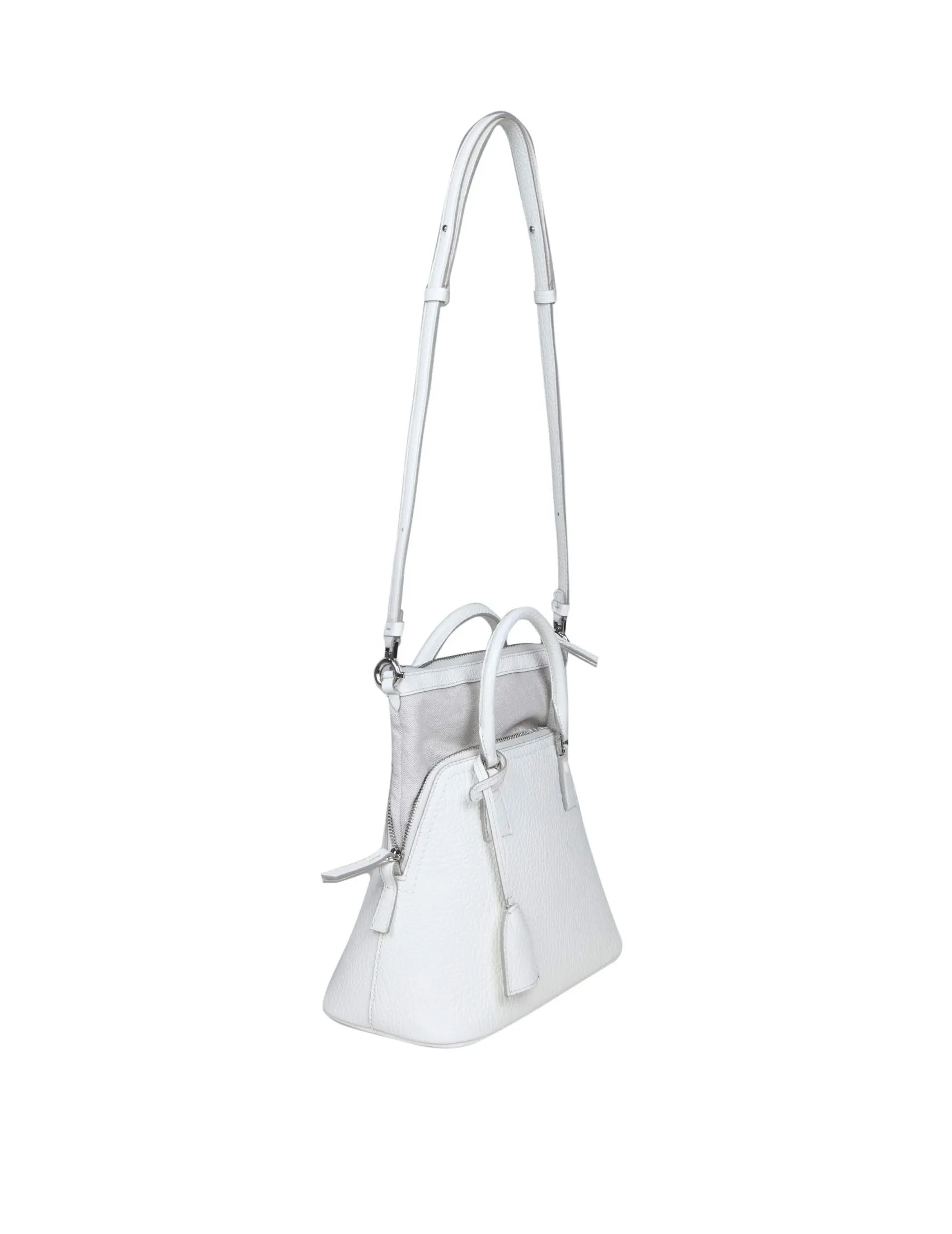 MAISON MARGIELA 5AC MINI HANDBAG IN WHITE CALF LEATHER