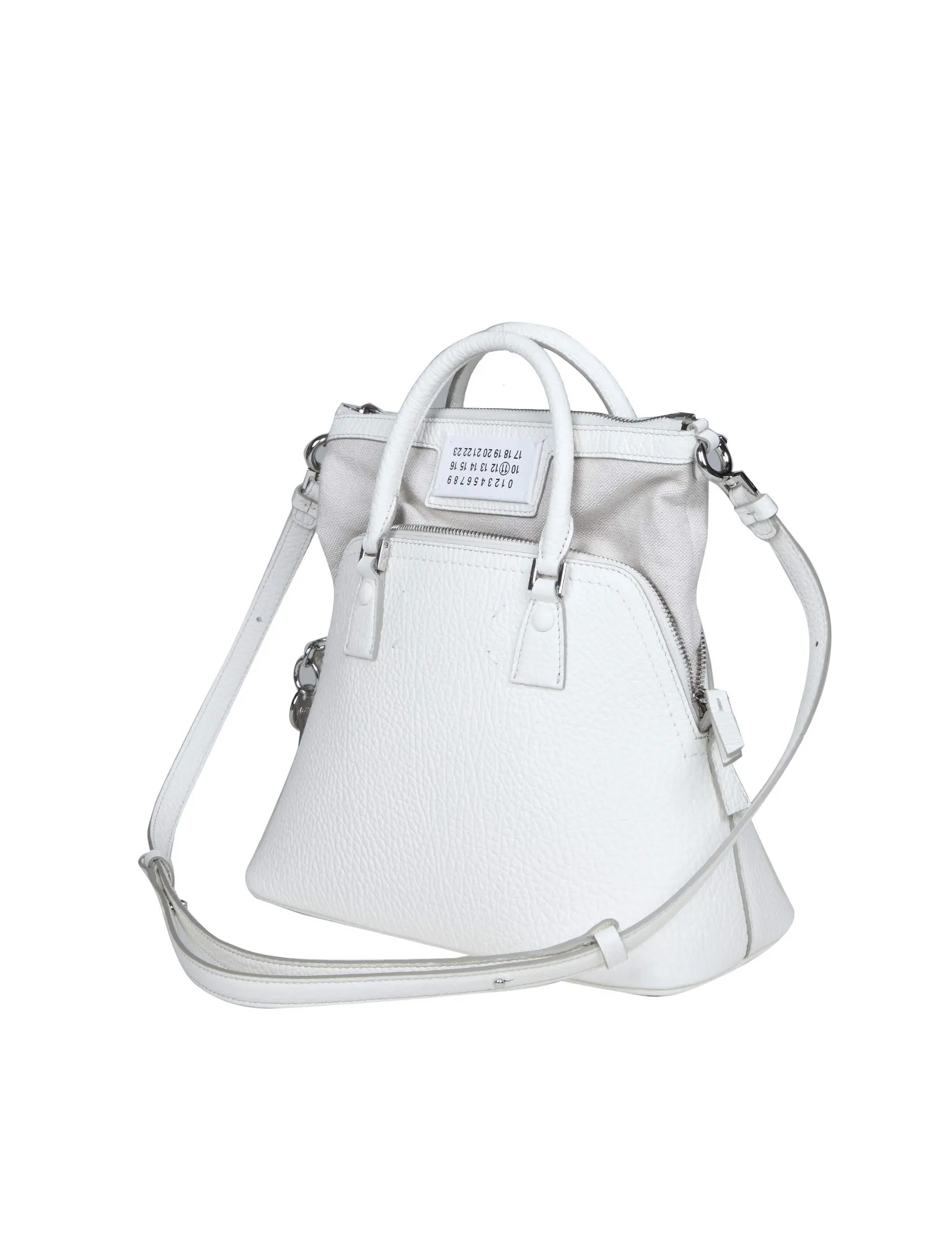 MAISON MARGIELA 5AC MINI HANDBAG IN WHITE CALF LEATHER