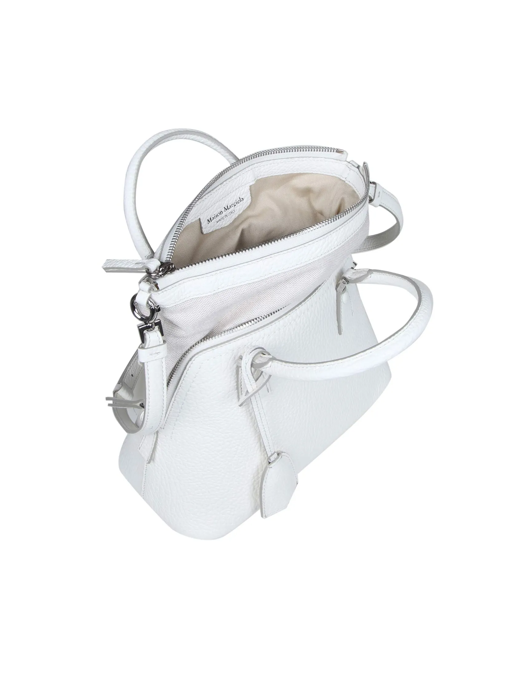 MAISON MARGIELA 5AC MINI HANDBAG IN WHITE CALF LEATHER