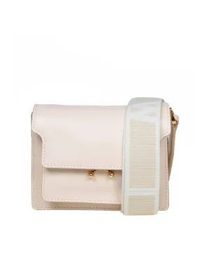 MARNI SMALL TRUNK SOFT SHOULDER BAG IN CREAM COLOR LEATHER