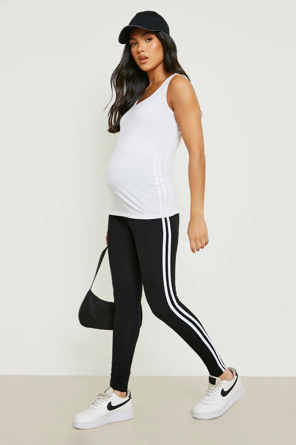 Maternity Side Stripe Over The Bump Leggings