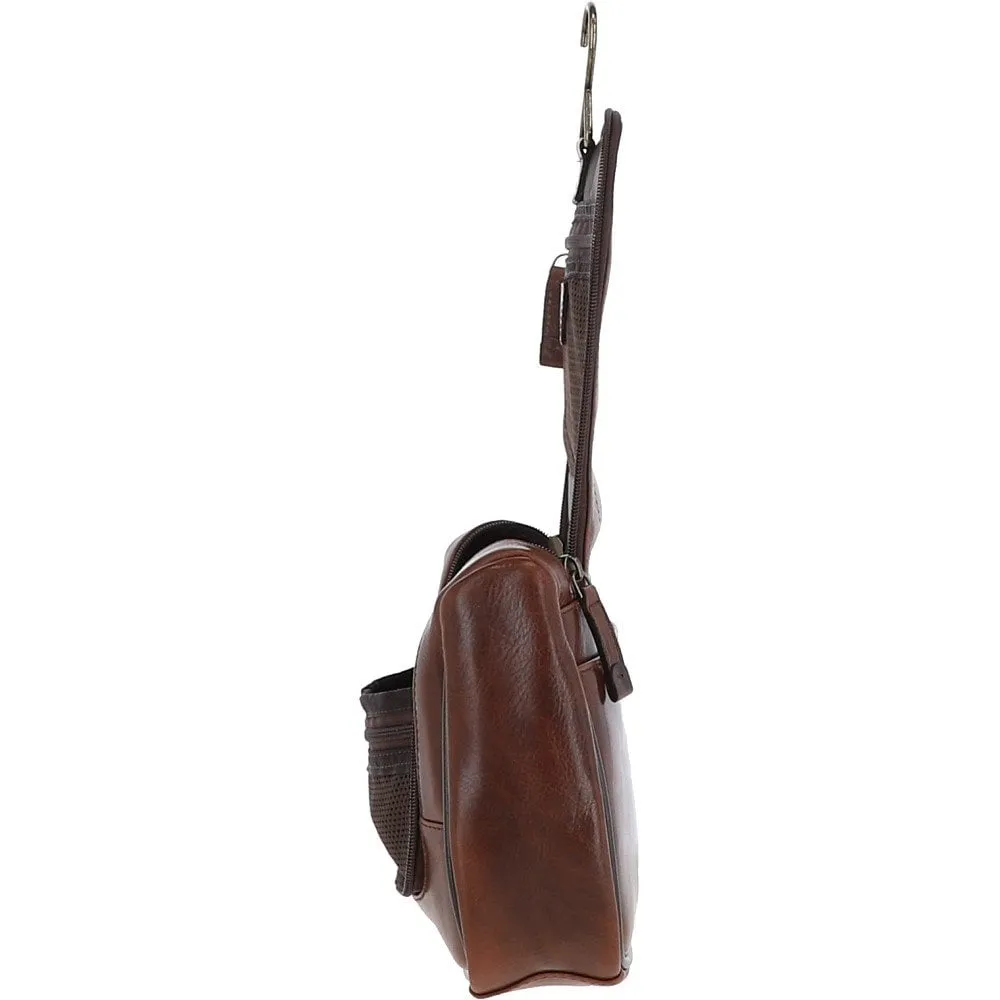 Mayfair Hi Veg Leather Hanging Wash Bag Tempo Brown : 8140