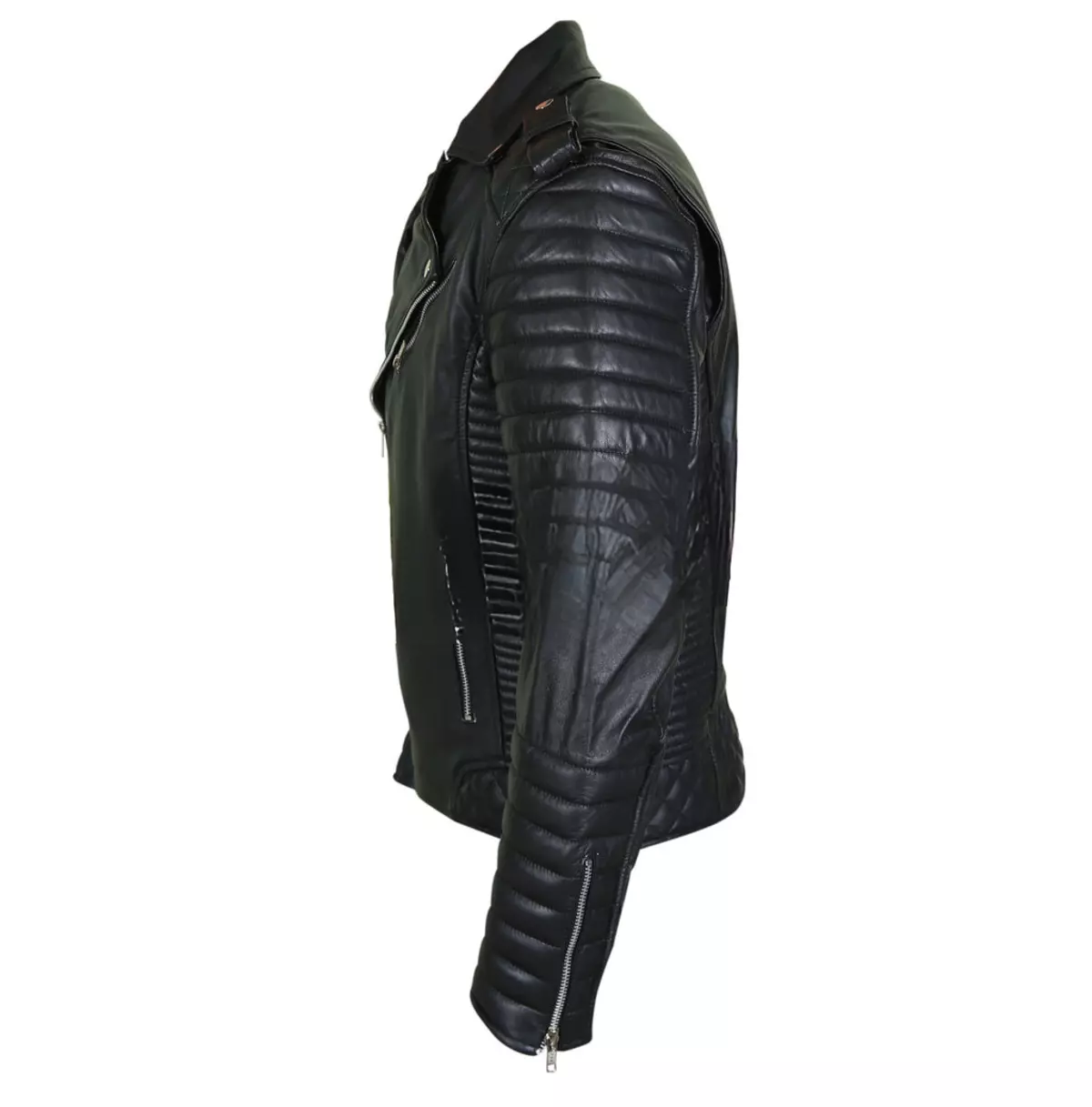 Men's Black Brando Leather Motorcycle Jacket With Shoulder Epaulets