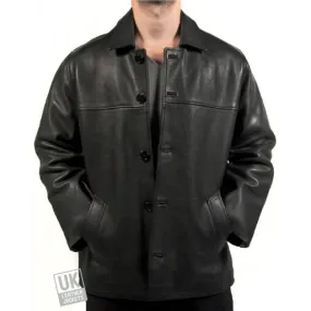 Mens Black Leather Jacket in Cow Hide - Porter | Free UK Delivery