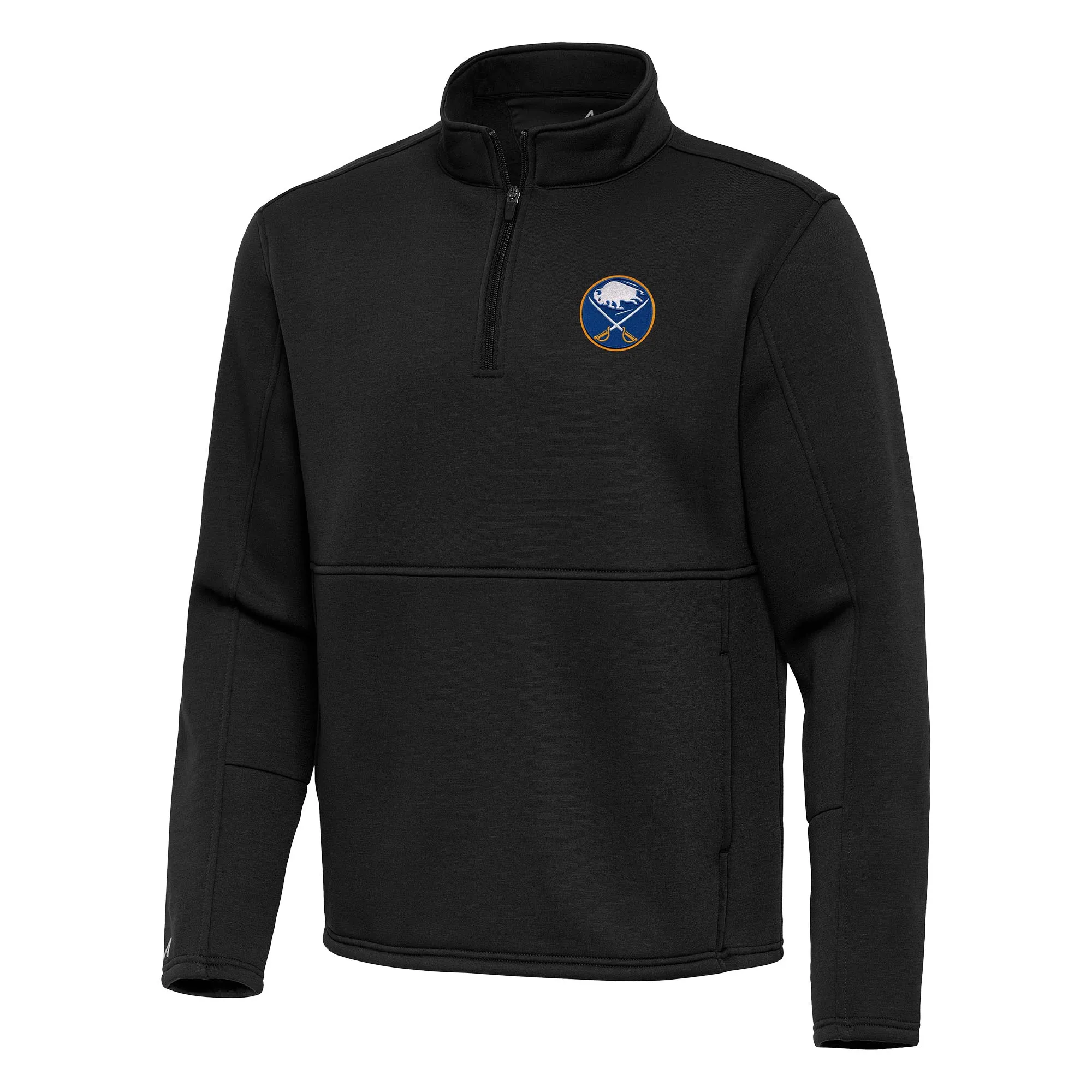 Men's Buffalo Sabres Antigua Black Twist Quarter-Zip Pullover Jacket