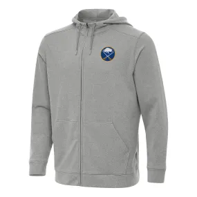 Men's Buffalo Sabres Antigua Heather Gray Effortless Full-Zip Hoodie Jacket