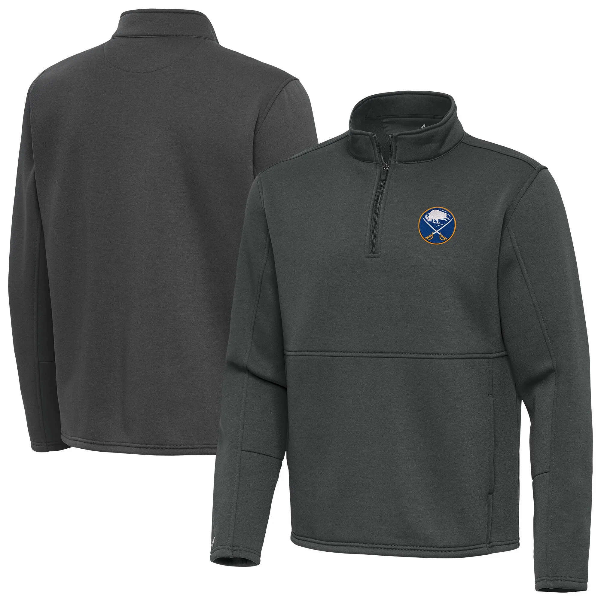 Men's Buffalo Sabres Antigua Pewter Twist Quarter-Zip Pullover Jacket