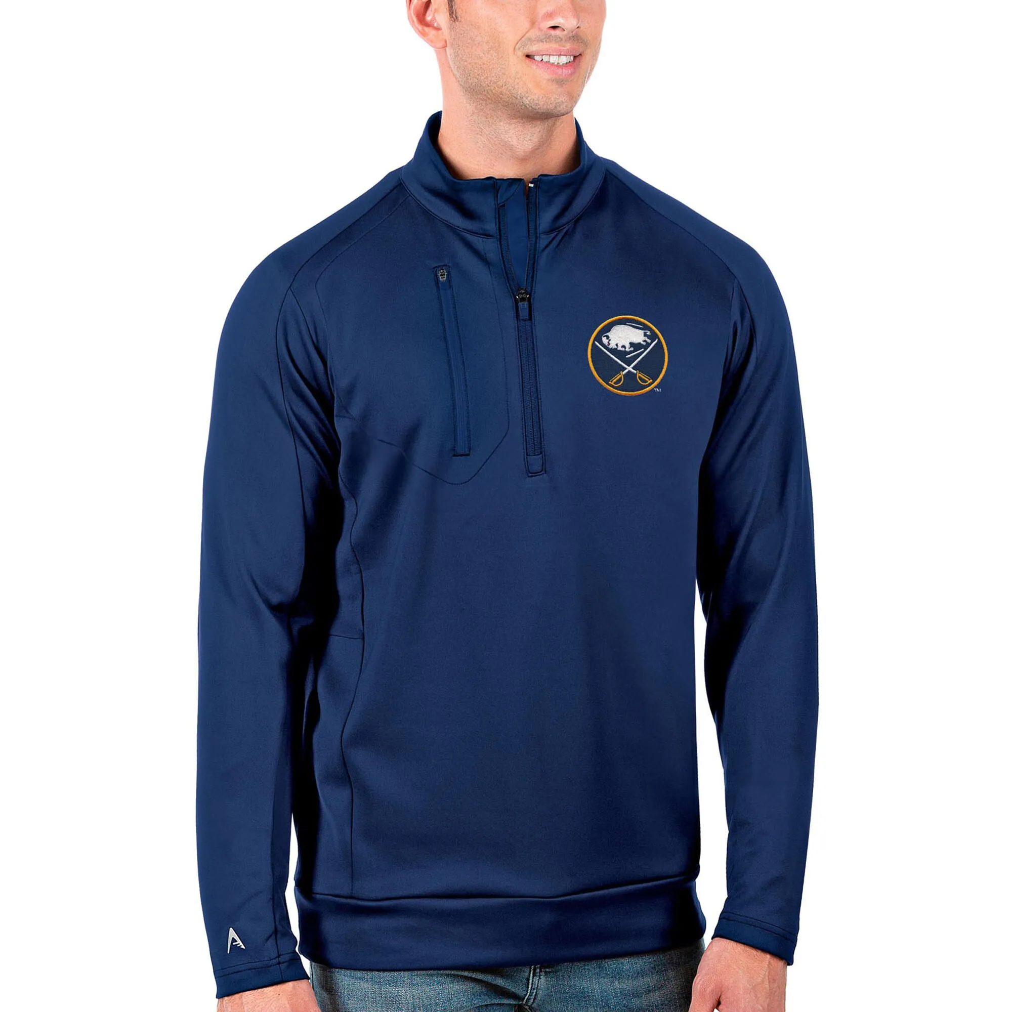 Men's Buffalo Sabres Antigua Royal Generation Big & Tall Quarter-Zip Pullover Jacket