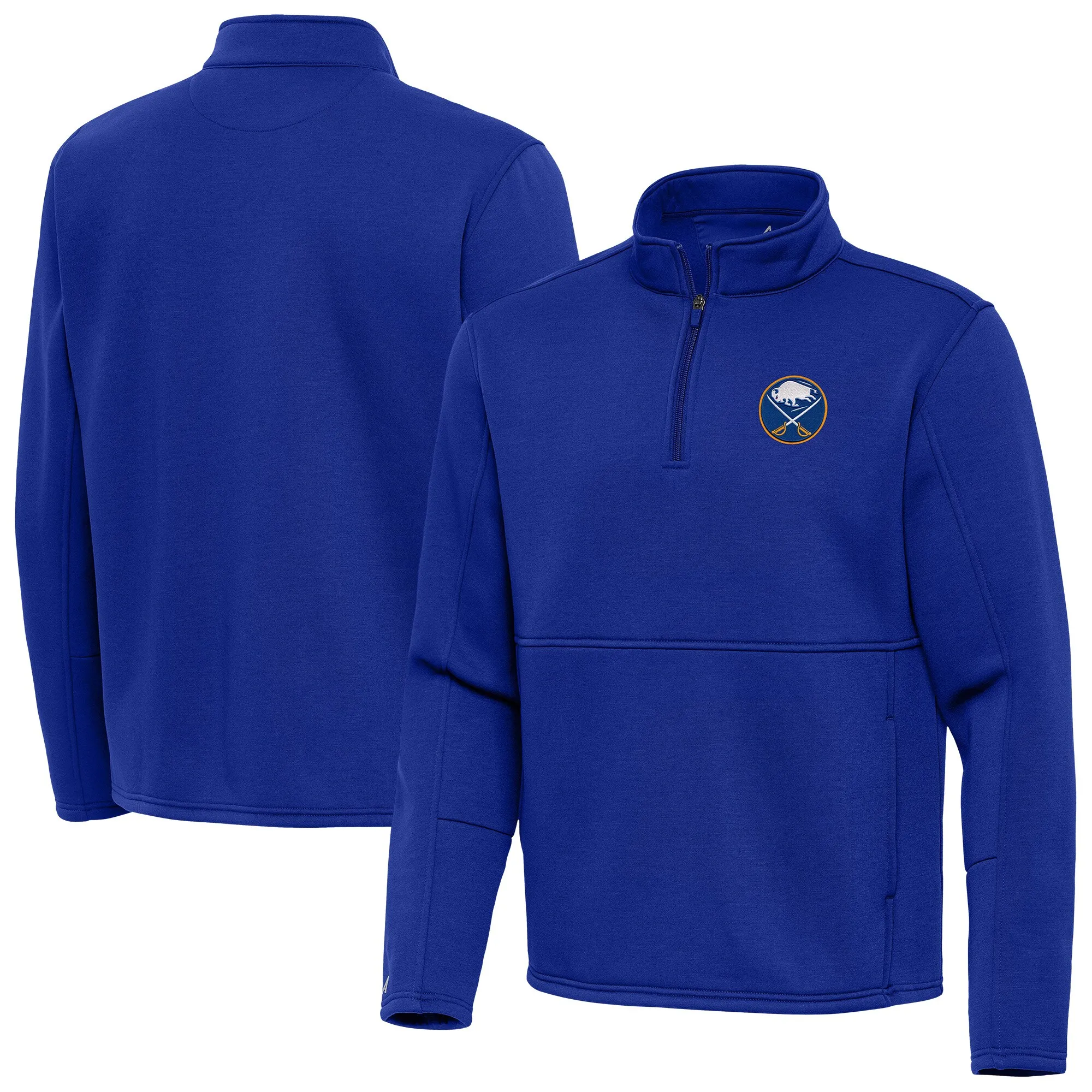 Men's Buffalo Sabres Antigua Royal Twist Quarter-Zip Pullover Jacket