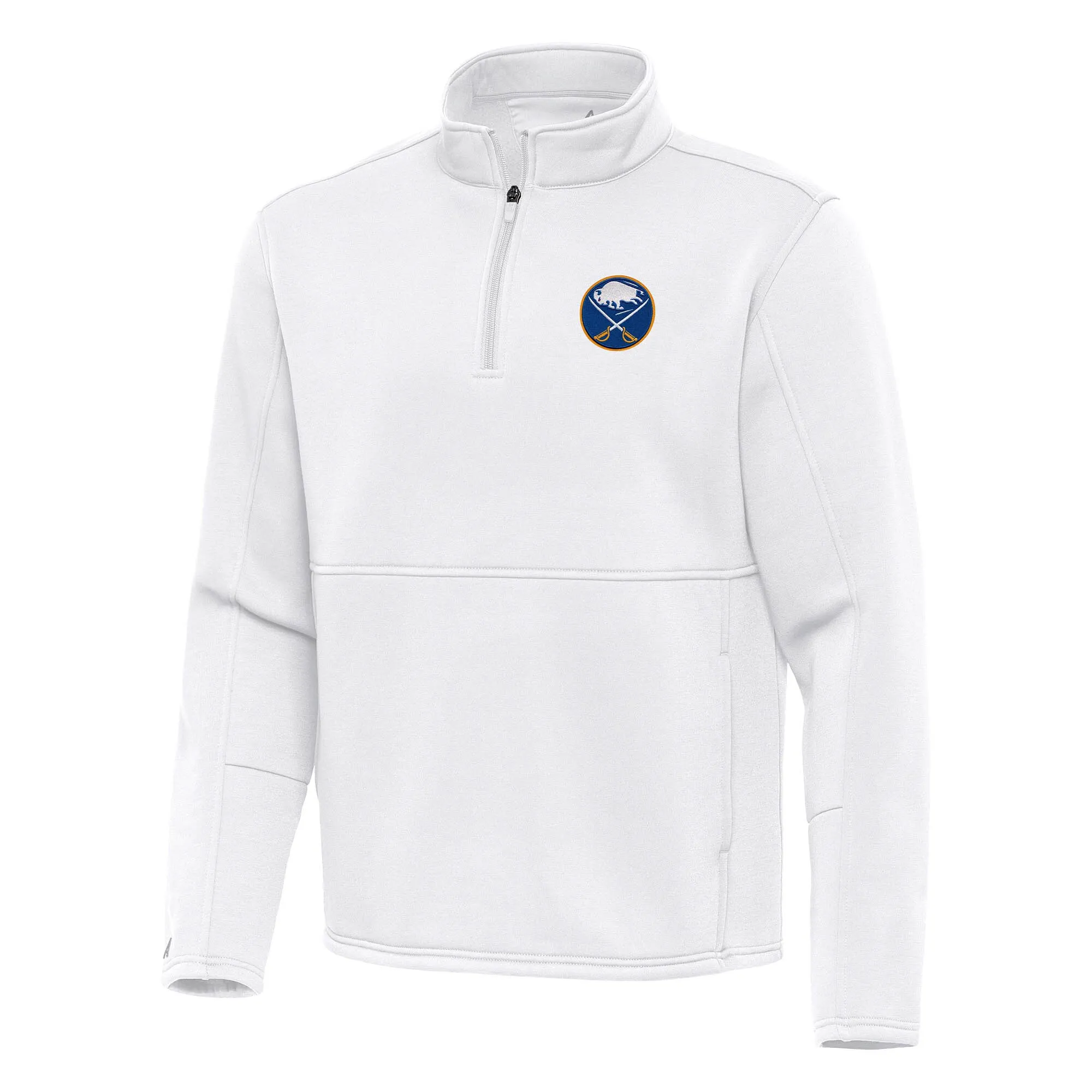 Men's Buffalo Sabres Antigua White Twist Quarter-Zip Pullover Jacket