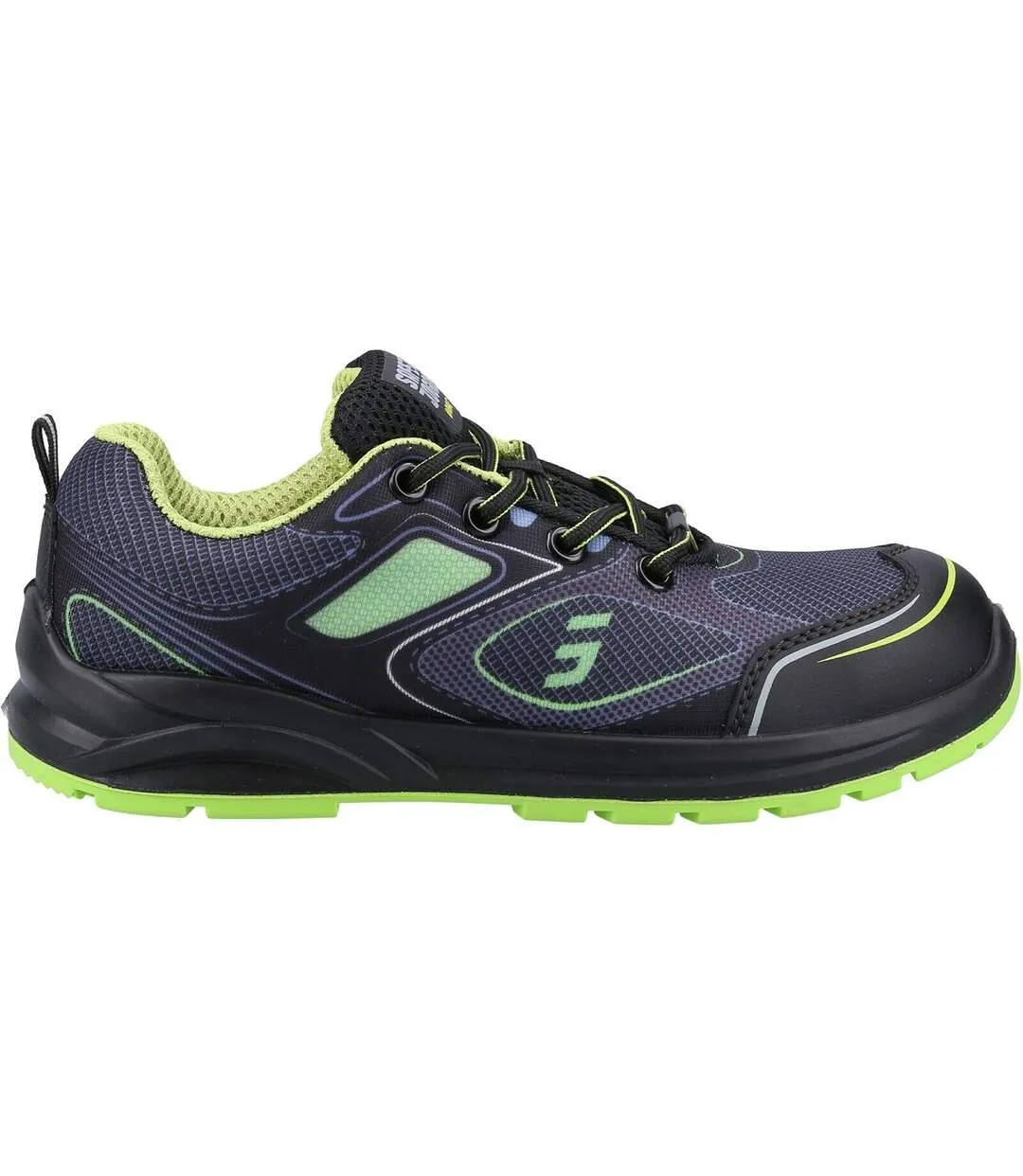 Mens cador safety trainers black/green Safety Jogger