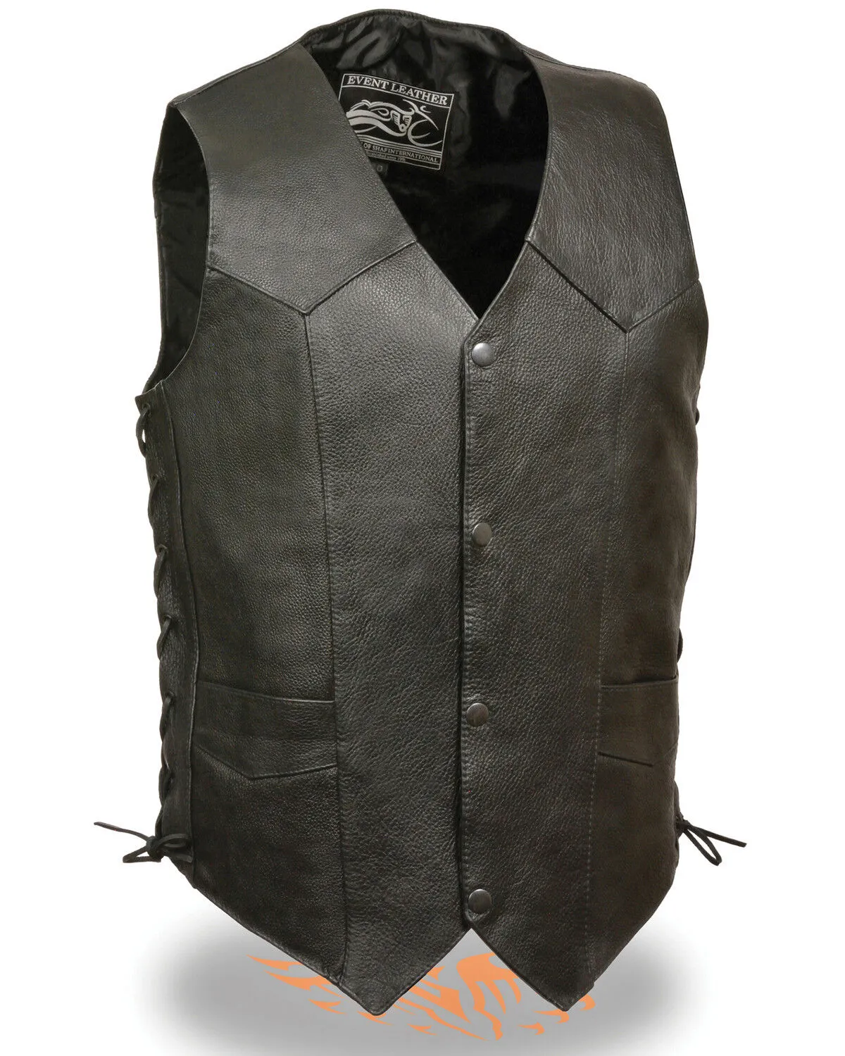 Milwaukee Leather Men's 3X Classic Side Lace Biker Vest - Tall