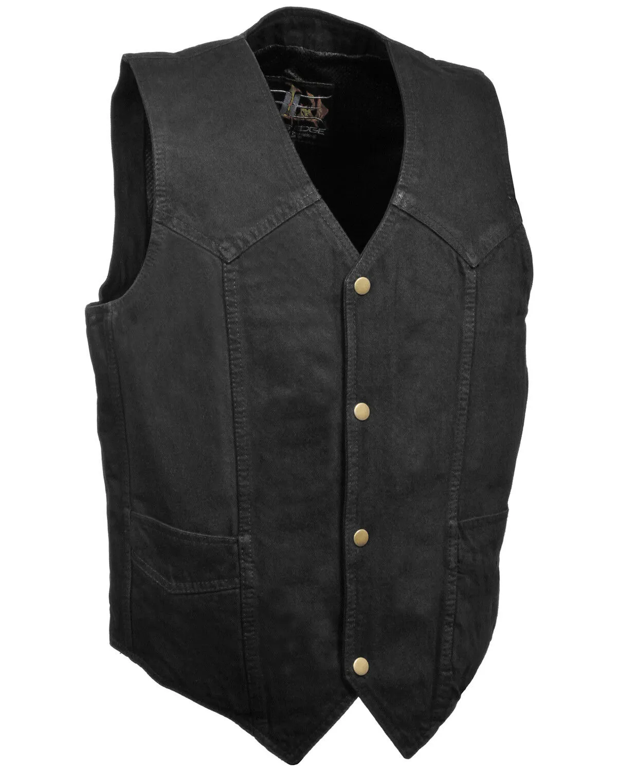 Milwaukee Leather Men's 3X Classic Snap Front Denim Biker Vest