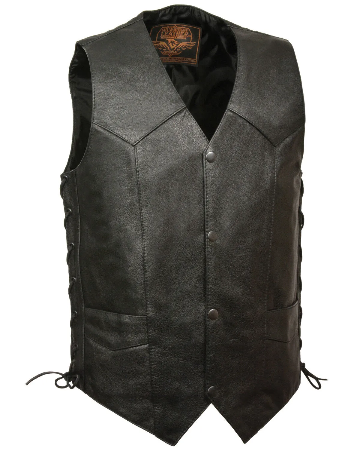 Milwaukee Leather Men's 50-52 Classic Side Lace Vest