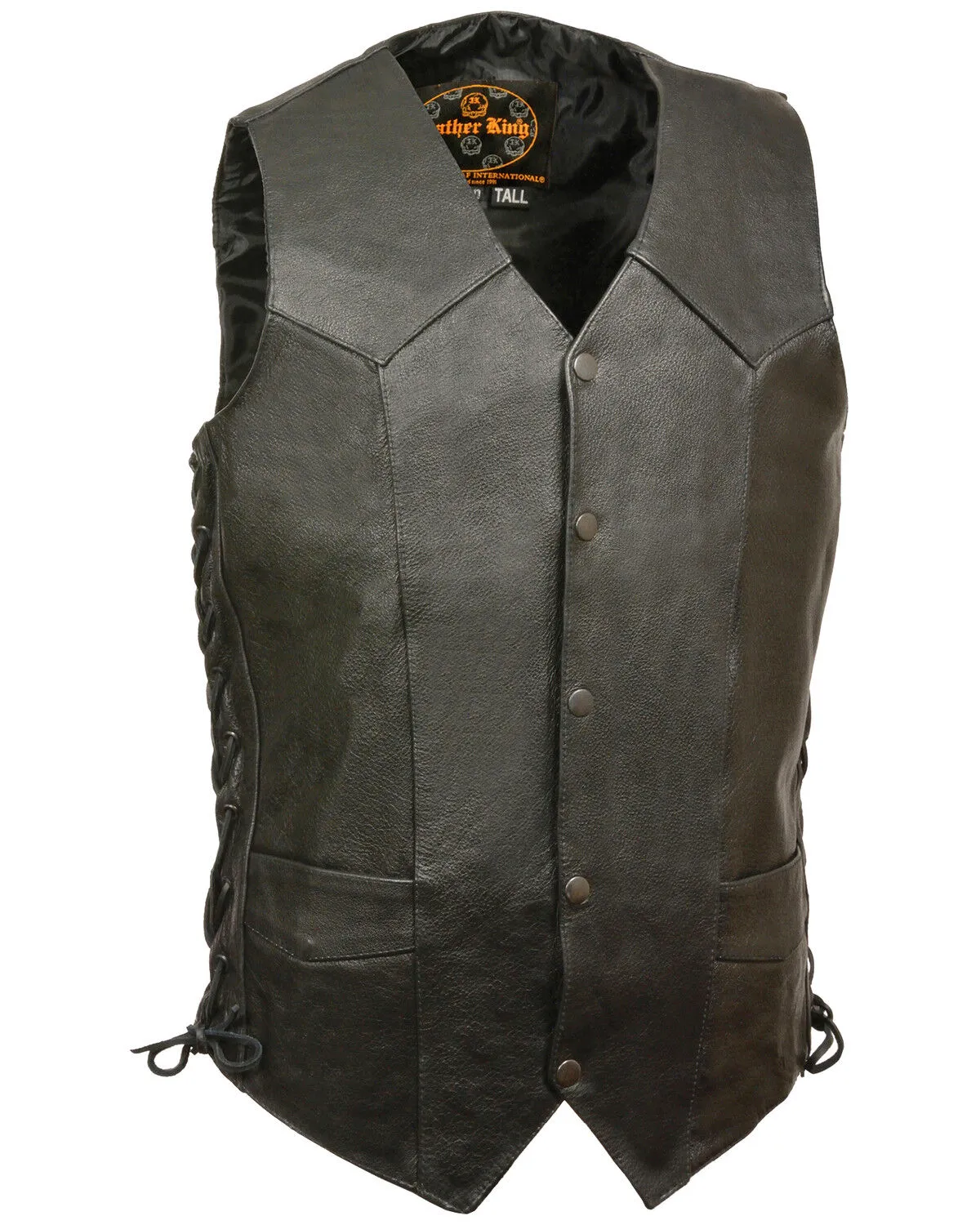 Milwaukee Leather Men's Classic Side Lace Biker Vest - XBig & Tall