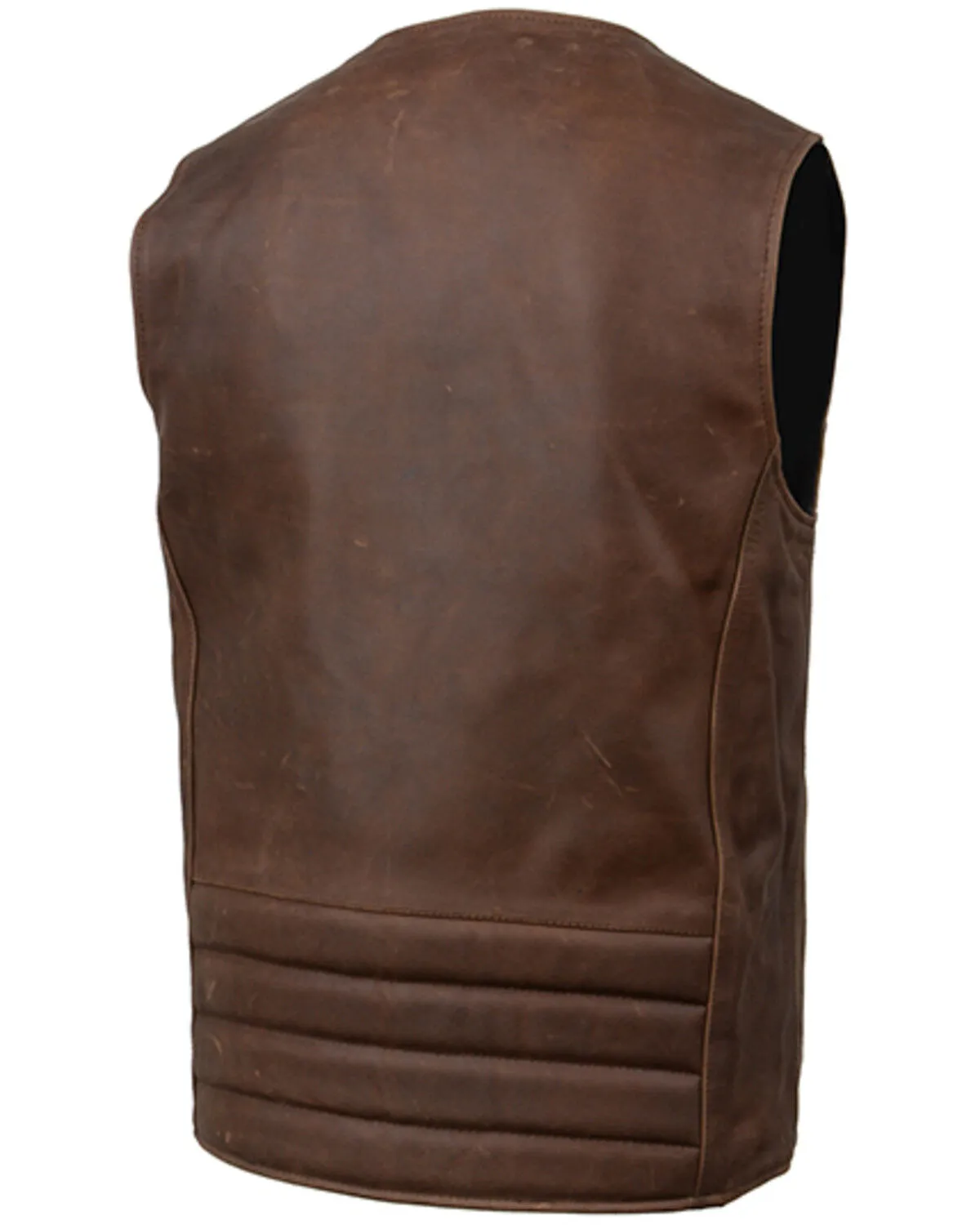 Milwaukee Leather Men's Gambler Concealed Carry Vintage Motorcycle Leather Vest - 3X