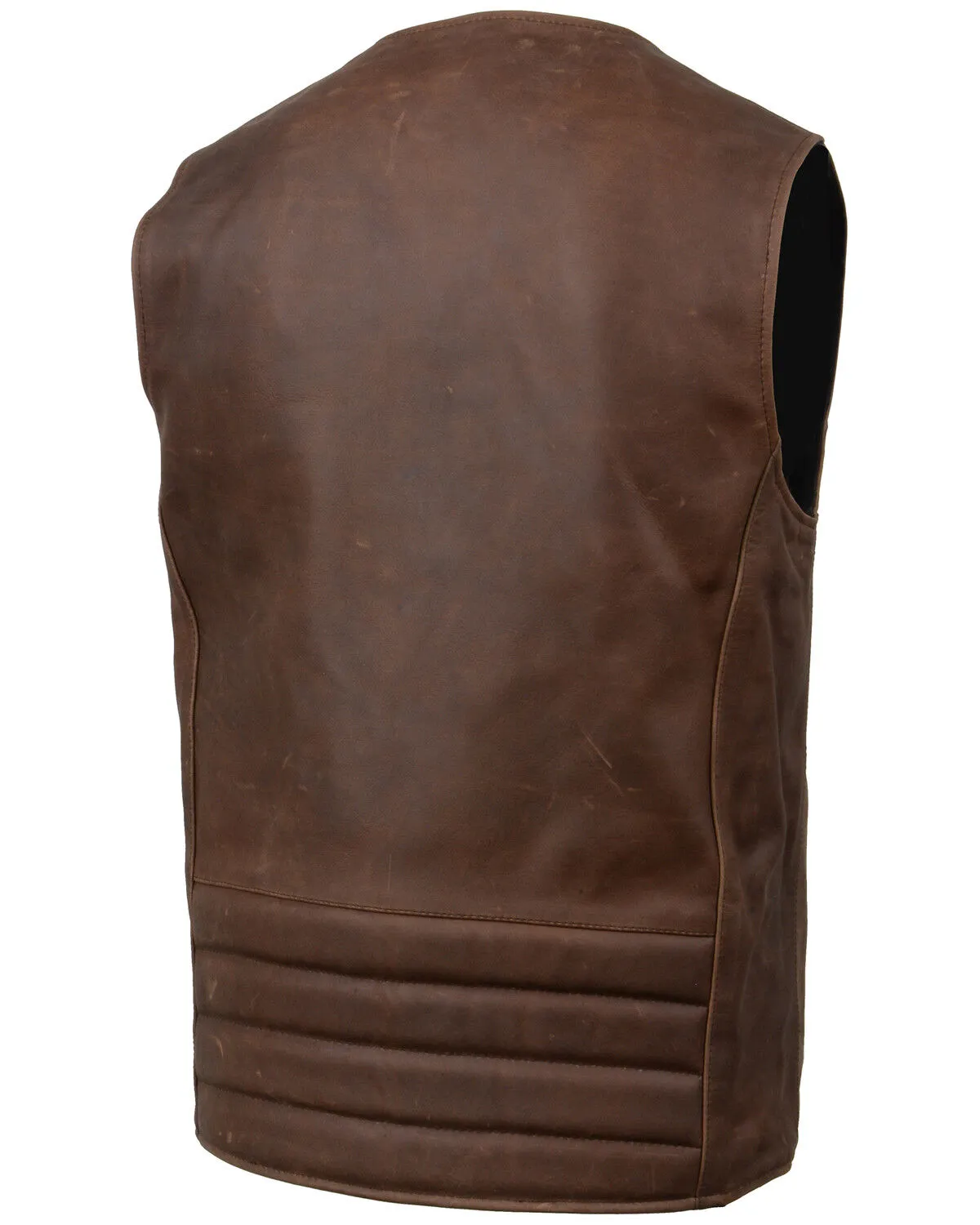 Milwaukee Leather Men's Gambler Concealed Carry Vintage Motorcycle Leather Vest