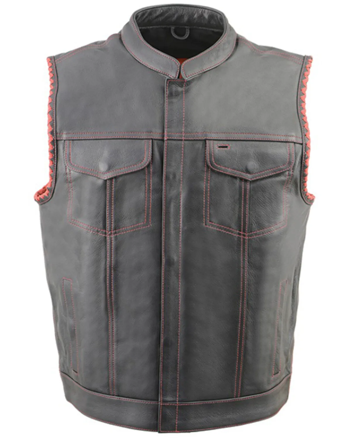 Milwaukee Leather Men's Old Glory Laced Arm Hole Concealed Carry Leather Vest - 4X