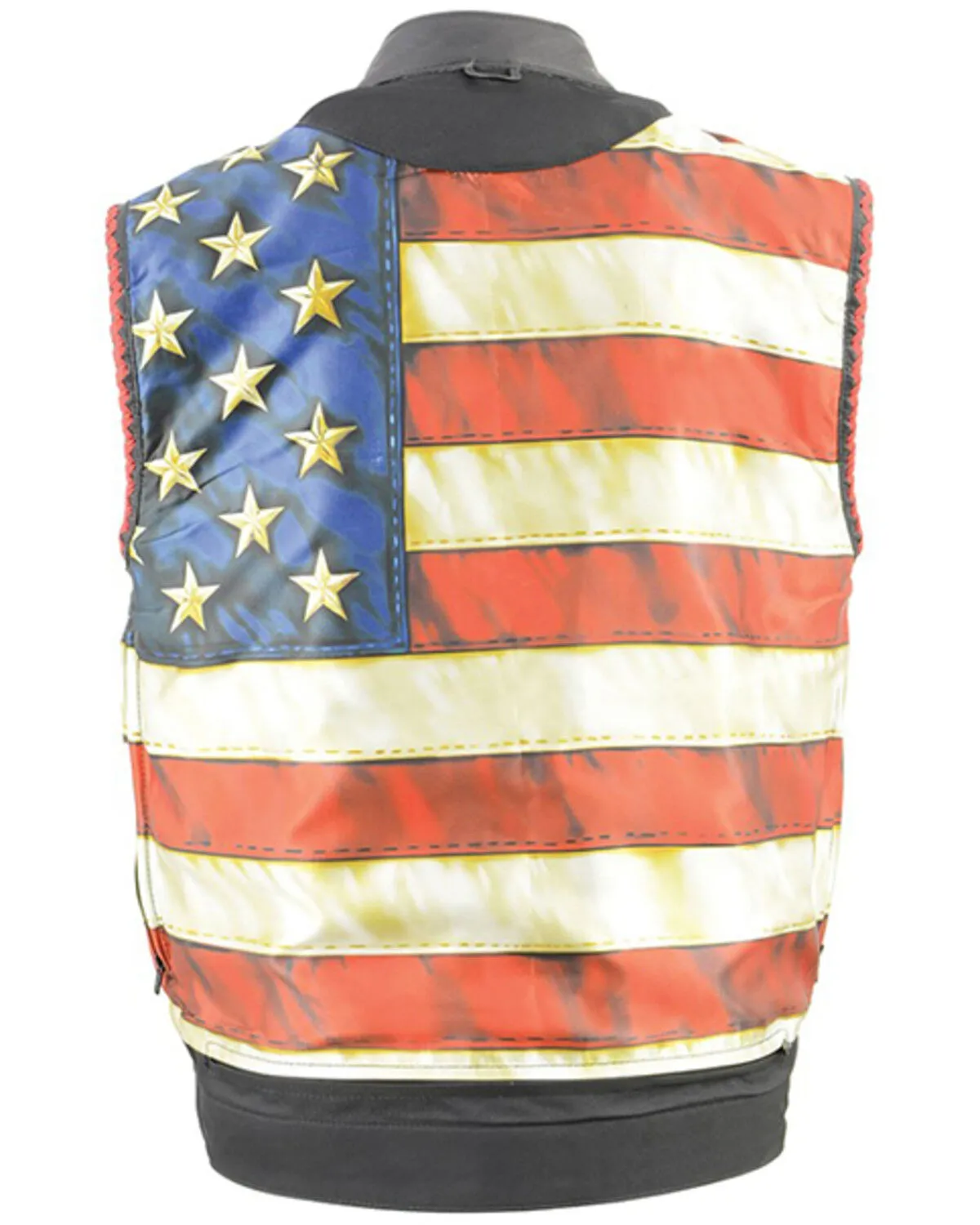 Milwaukee Leather Men's Old Glory Laced Arm Hole Concealed Carry Leather Vest - 4X