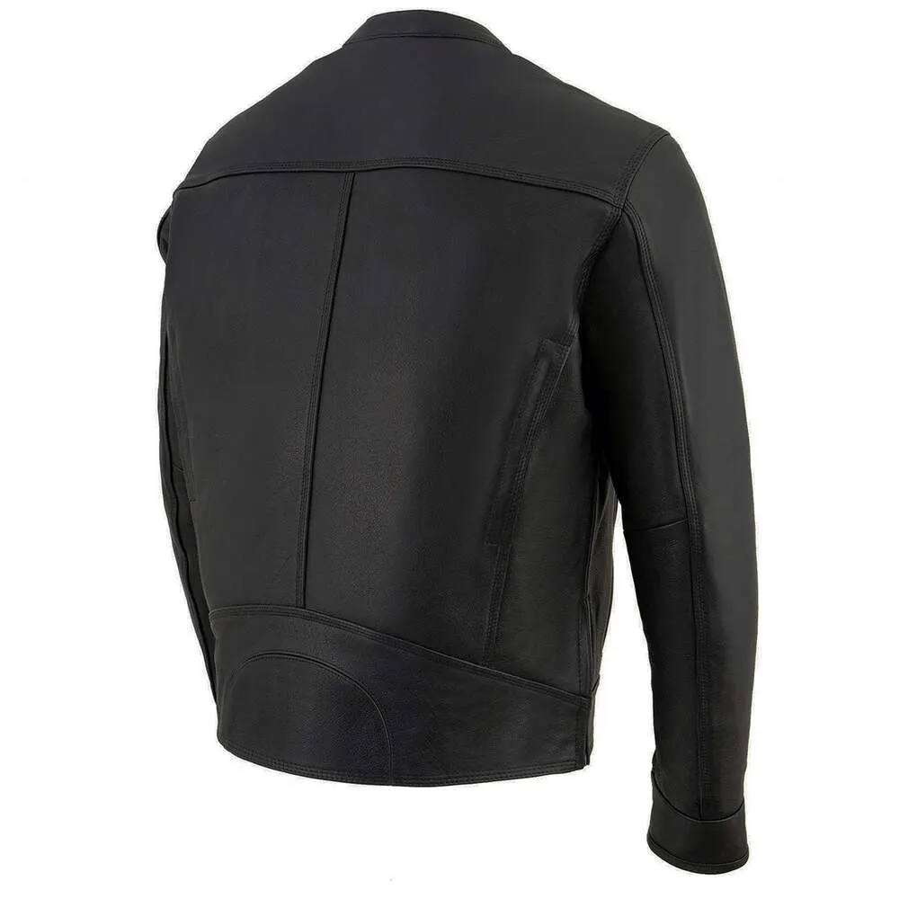 Milwaukee Leather Men's Cool-Tec Leather Scooter Style Motorcycle Jacket with Liner