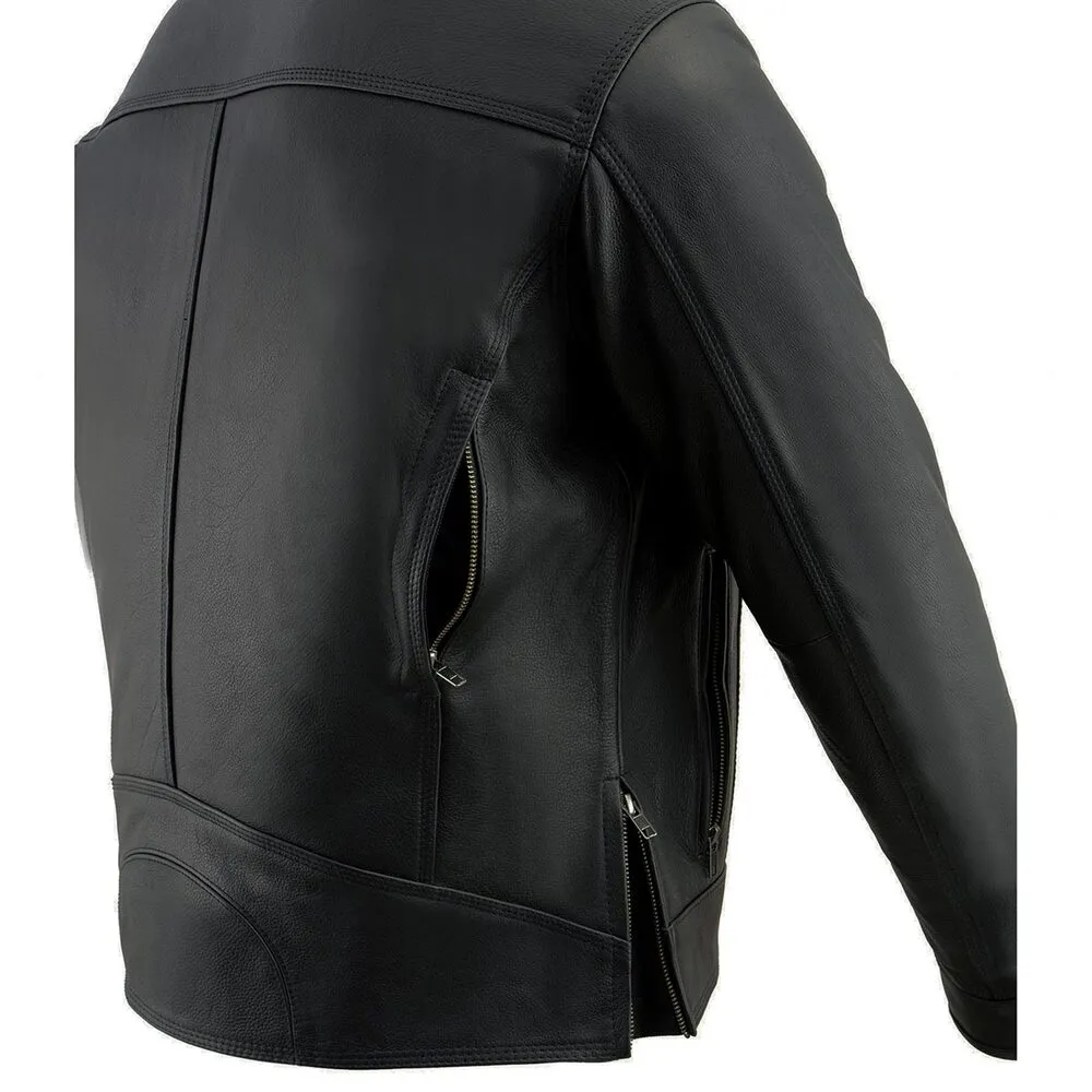 Milwaukee Leather Men's Cool-Tec Leather Scooter Style Motorcycle Jacket with Liner