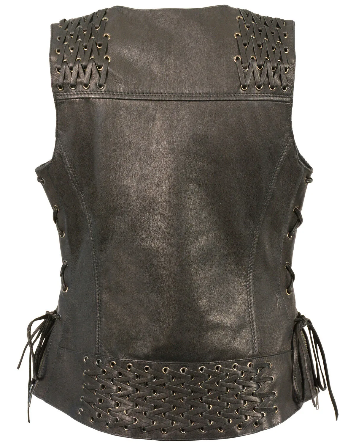 Milwaukee Leather Women's Lightweight Lace To Lace Snap Front Vest - 5X