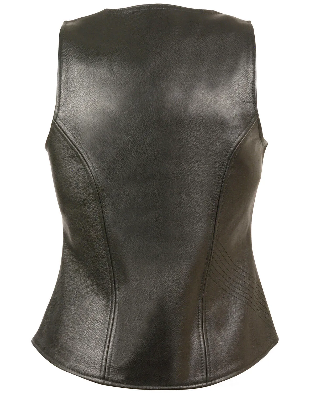 Milwaukee Leather Women's Open Neck Zipper Front Leather Vest - 4X