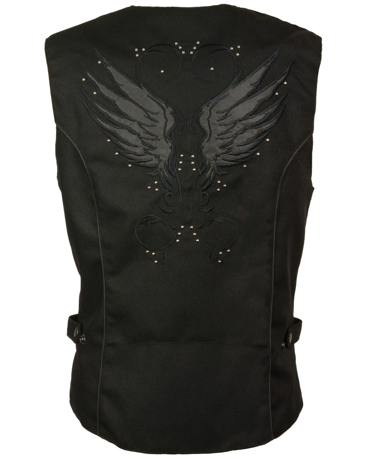 Milwaukee Leather Women's Stud & Wing Embroidered Vest - 3X