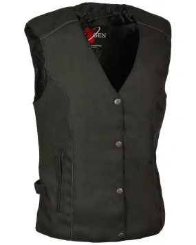 Milwaukee Leather Women's Stud & Wing Embroidered Vest - 4X