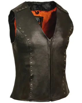 Milwaukee Leather Women's Studded Zip Front Vest