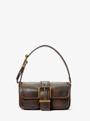 MK Colby Extra-Small Burnished Leather Shoulder Bag - Brown - Michael Kors