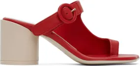 MM6 Maison Margiela Red Buckle Heeled Sandals