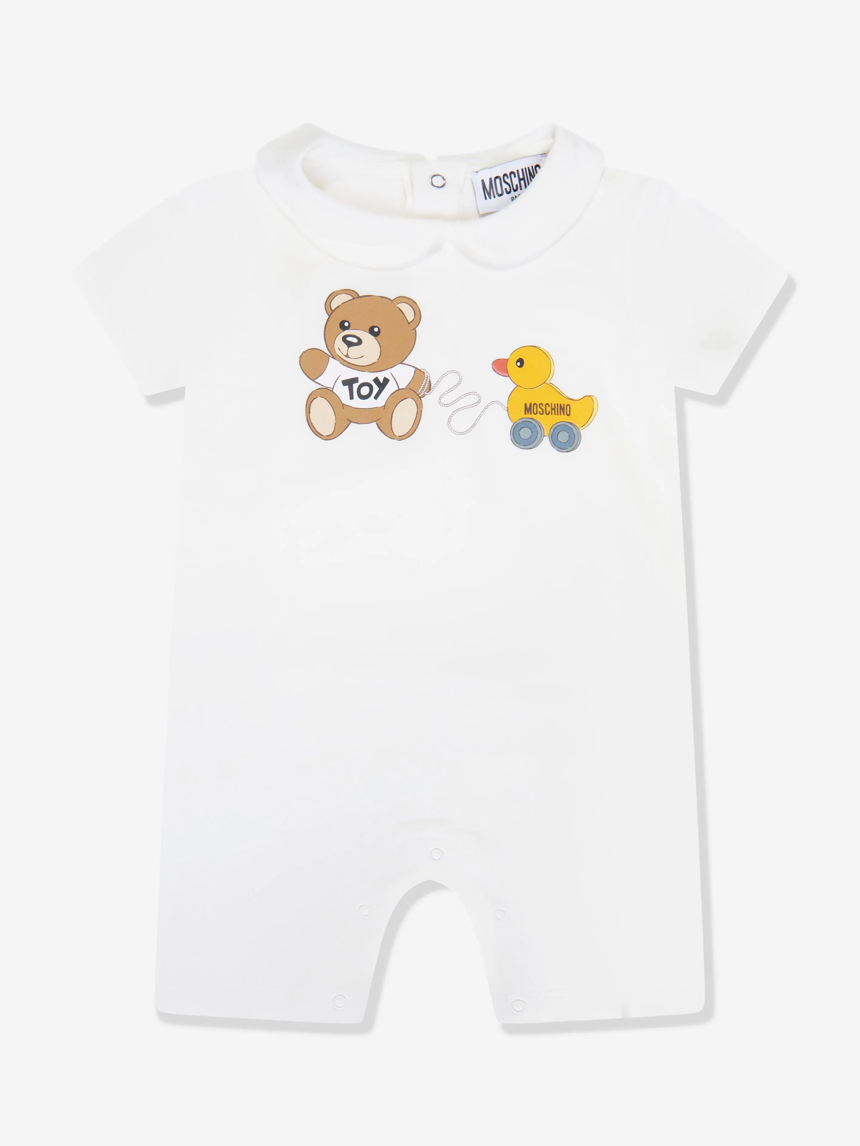 Moschino Baby Romper And Hat Gift Set in Ivory