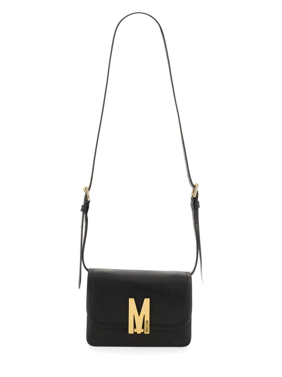 MOSCHINO    LEATHER SHOULDER BAG WITH LOGO