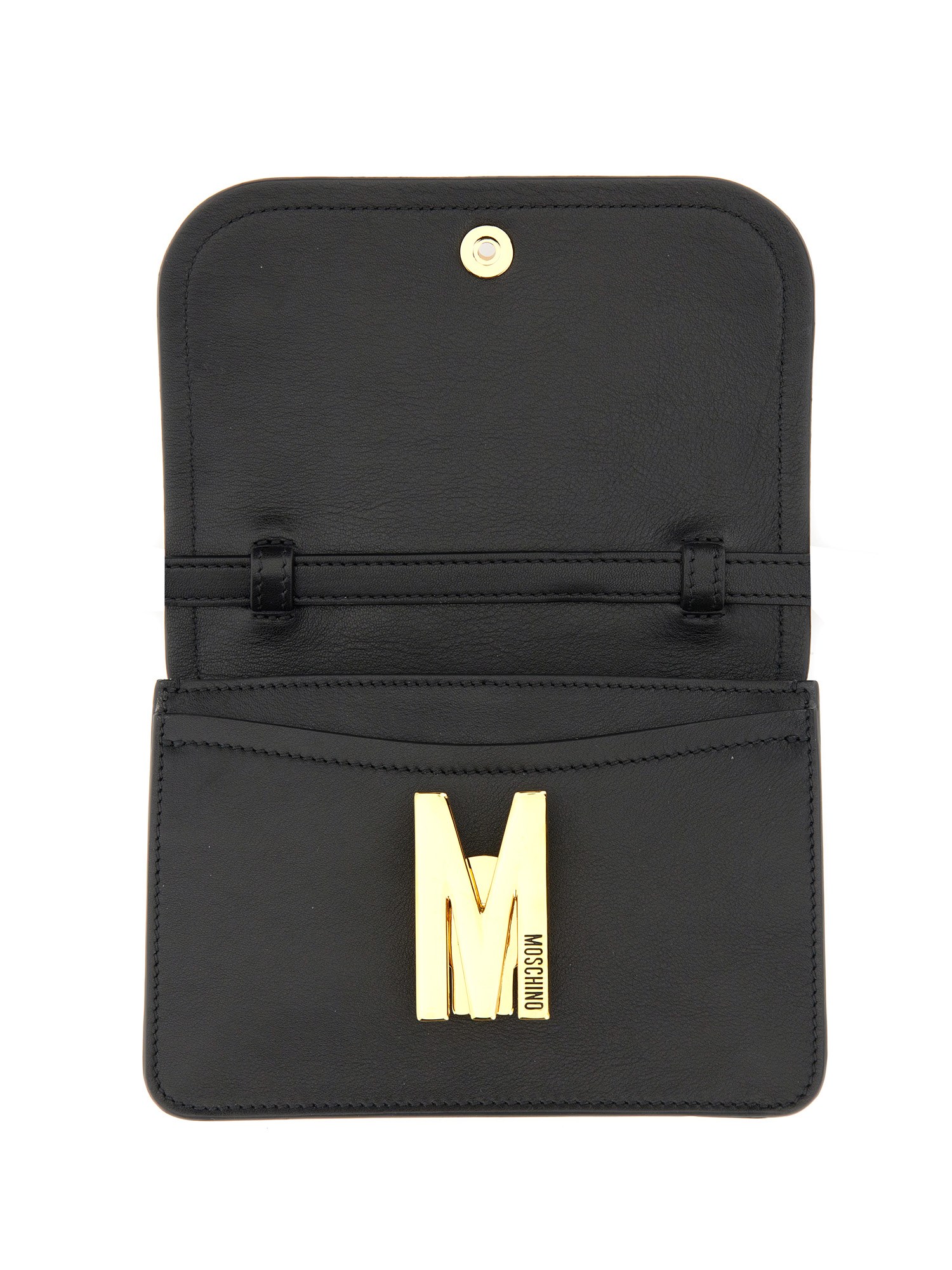 MOSCHINO    LEATHER SHOULDER BAG WITH LOGO