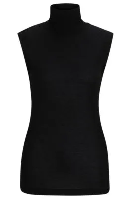 Naomi x BOSS ribbed sleeveless rollneck top 