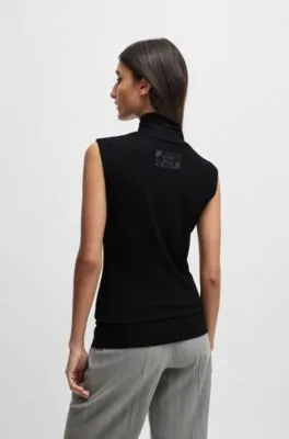 Naomi x BOSS ribbed sleeveless rollneck top 