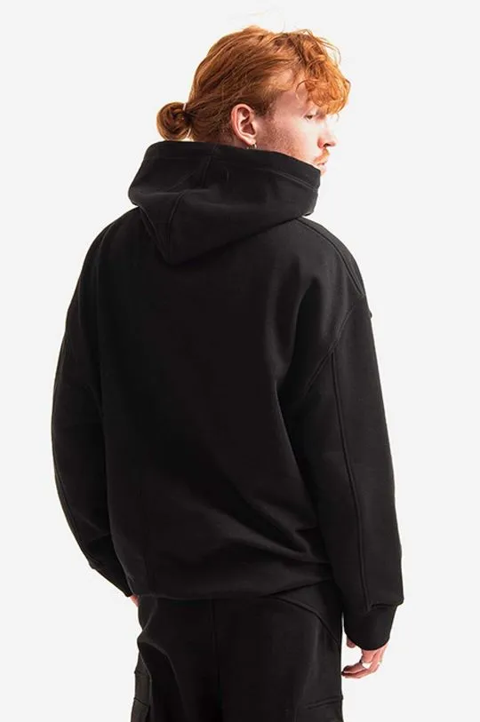 Neil Barett cotton sweatshirt Easy Hooded Sweatshirt men's black color