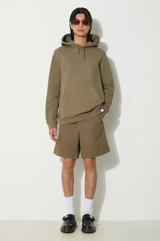 Norse Projects cotton sweatshirt Vagn Slim Organic men's green color hooded smooth N20.1276.8076