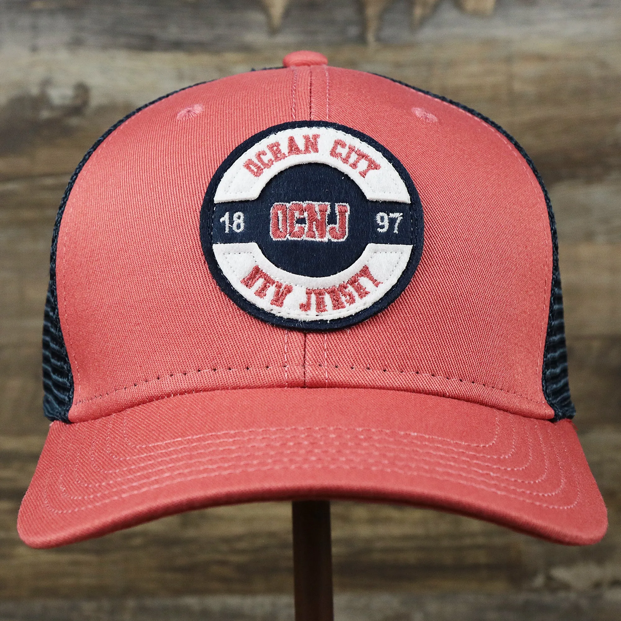 OCNJ Since 1897 Patch Mesh Back Trucker Hat | Orange Trucker Hat