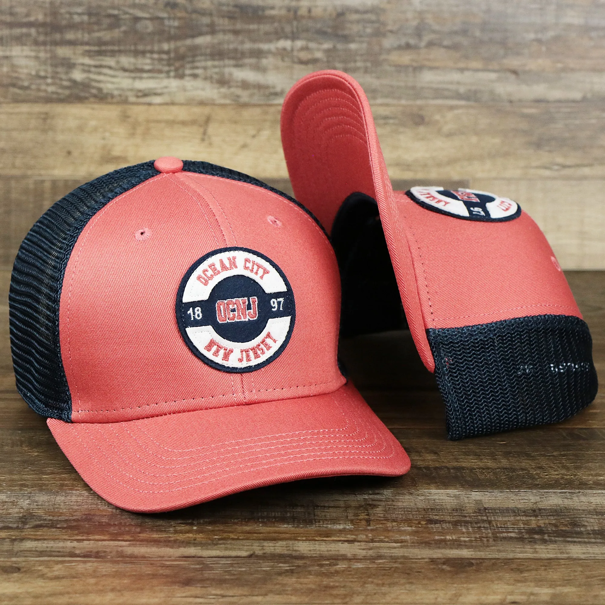 OCNJ Since 1897 Patch Mesh Back Trucker Hat | Orange Trucker Hat