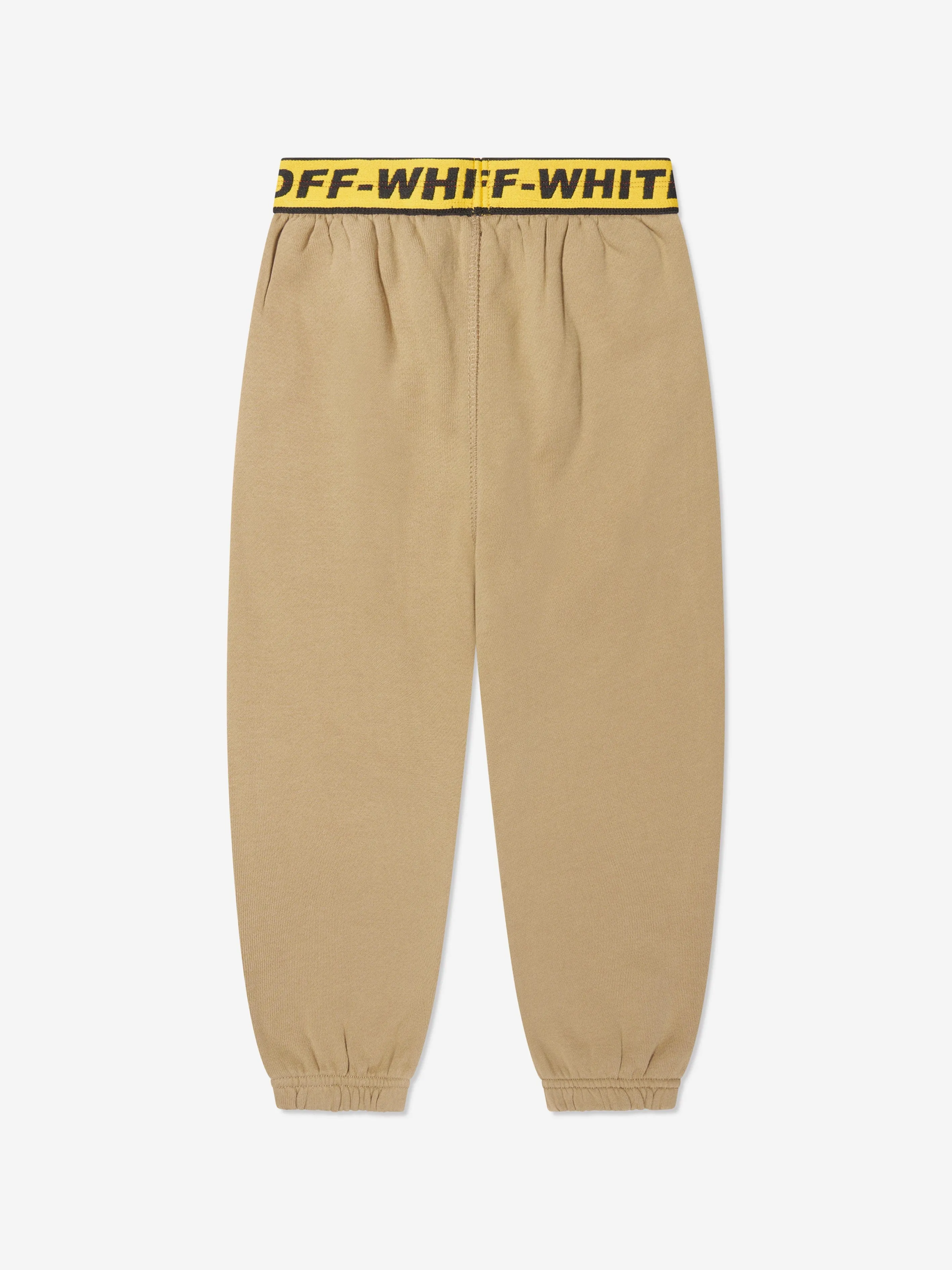 Off-White Boys Industrial Logo Band Joggers in Beige