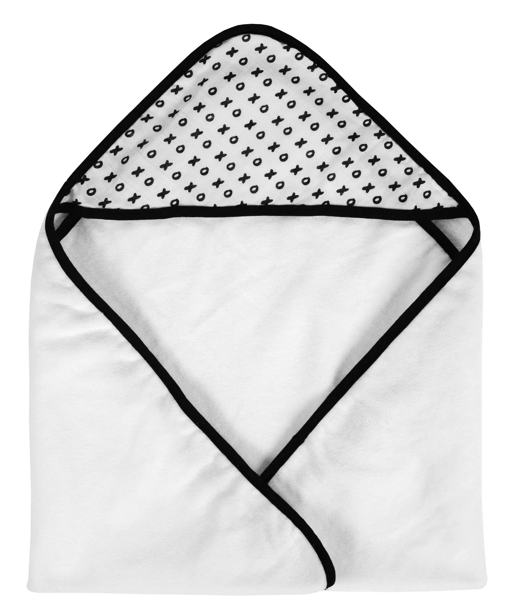 Organic Cotton Muslin + Terry Hooded Towel -  XO