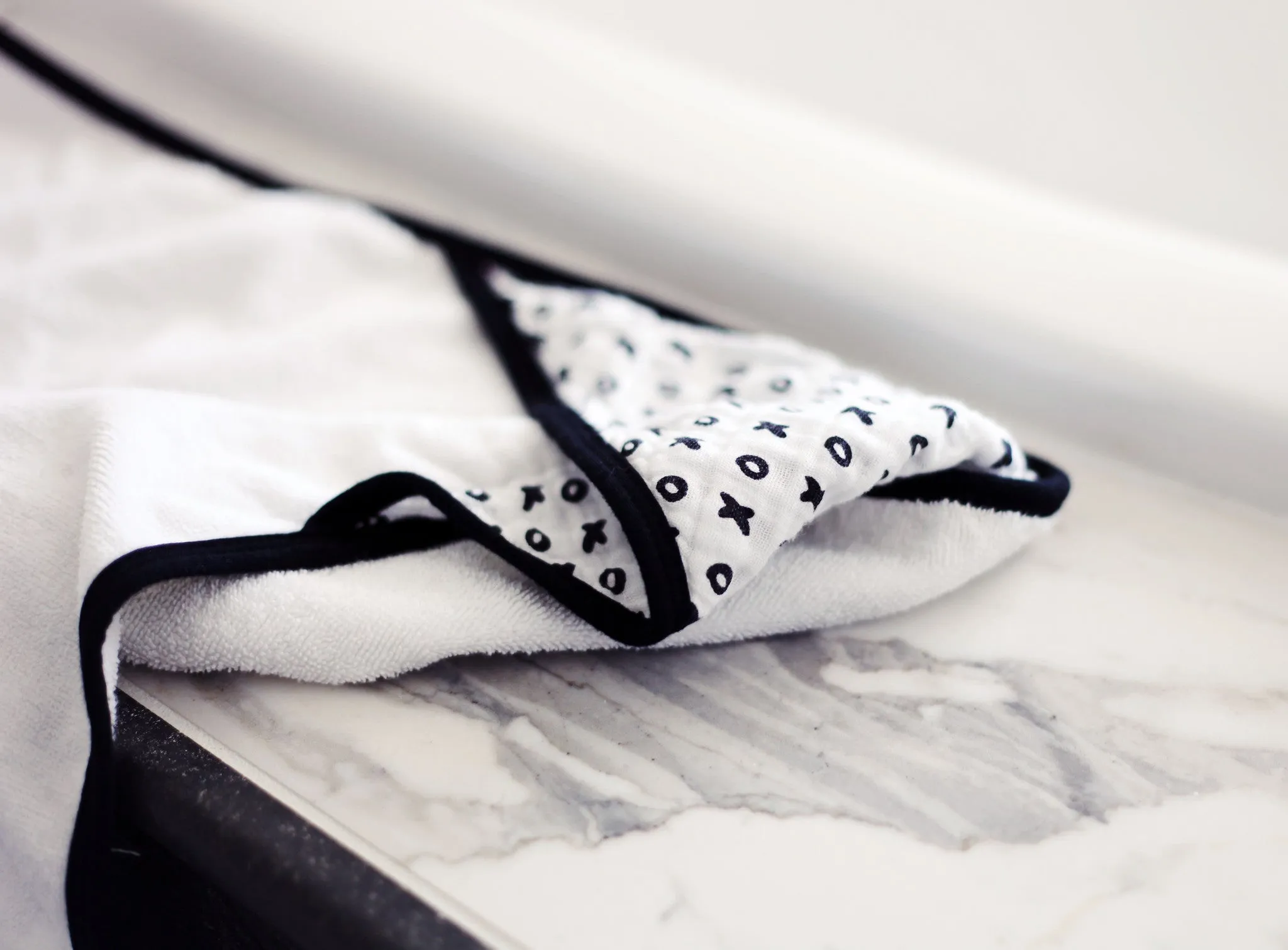 Organic Cotton Muslin + Terry Hooded Towel -  XO