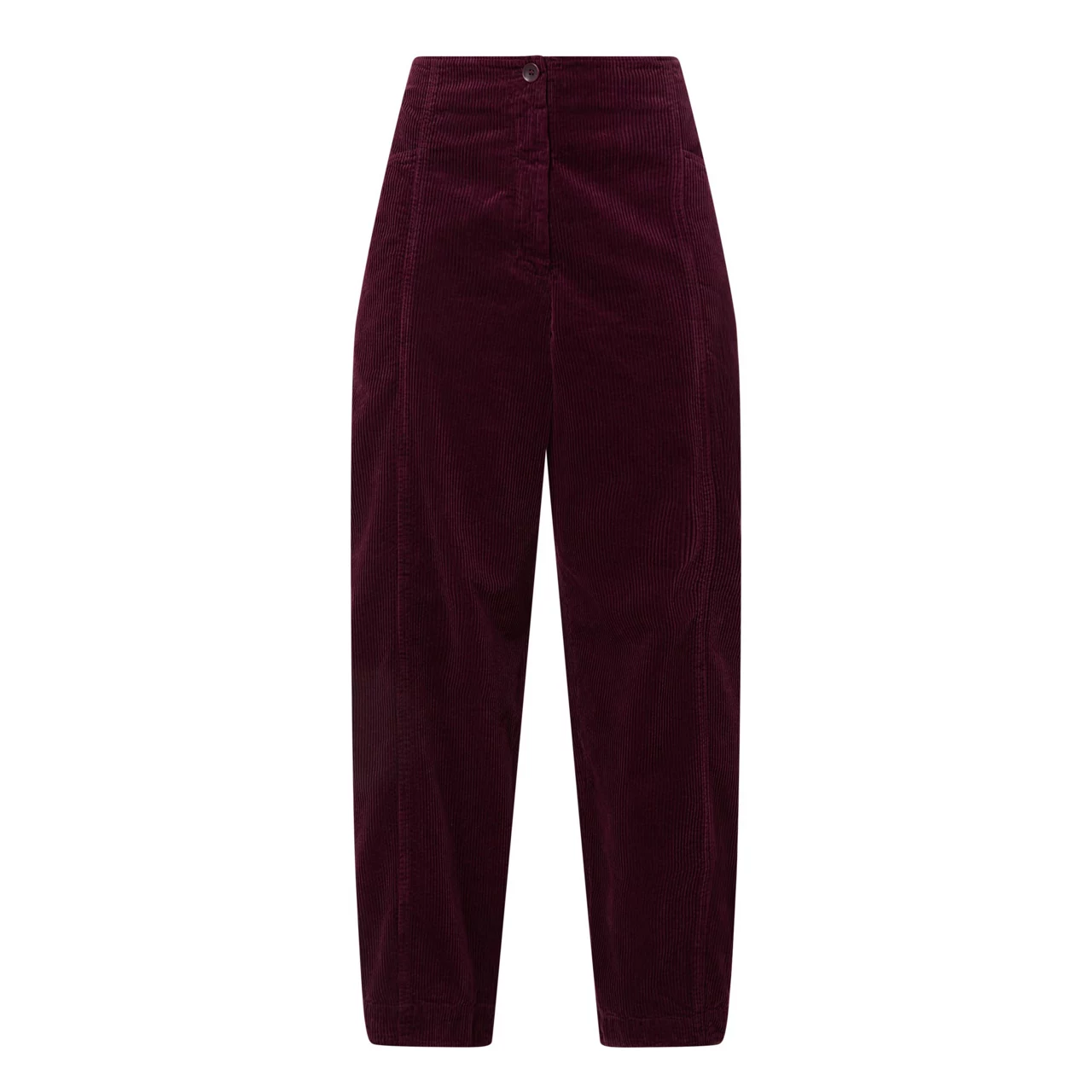 OSKA Mid-Rise Corduroy Straight Leg Trousers - Wine