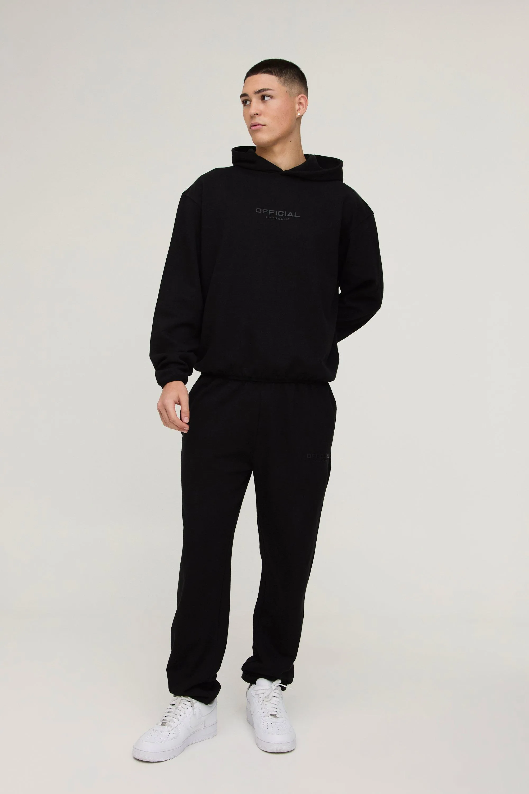 Oversized Boxy Heavyweight Bound Hooded Tracksuit