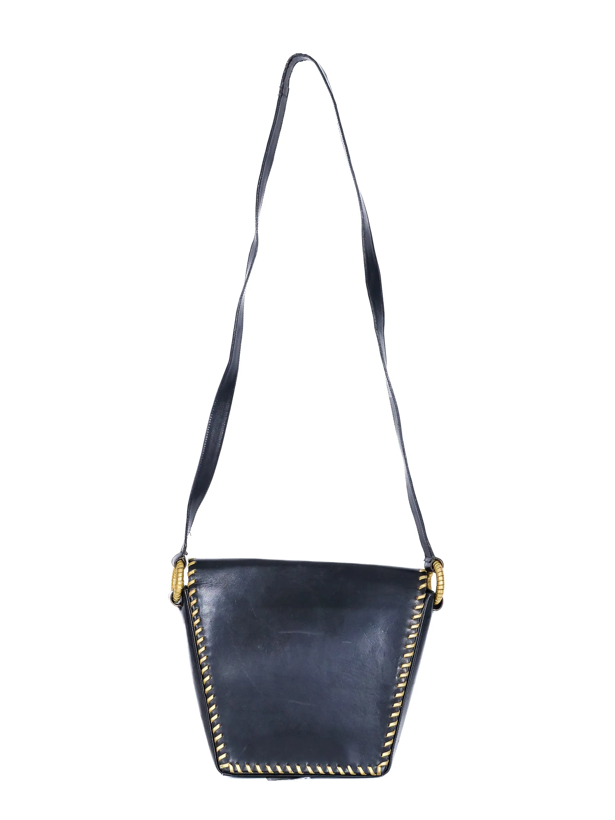 Paloma Picasso Metallic Whipstitch Leather Bag