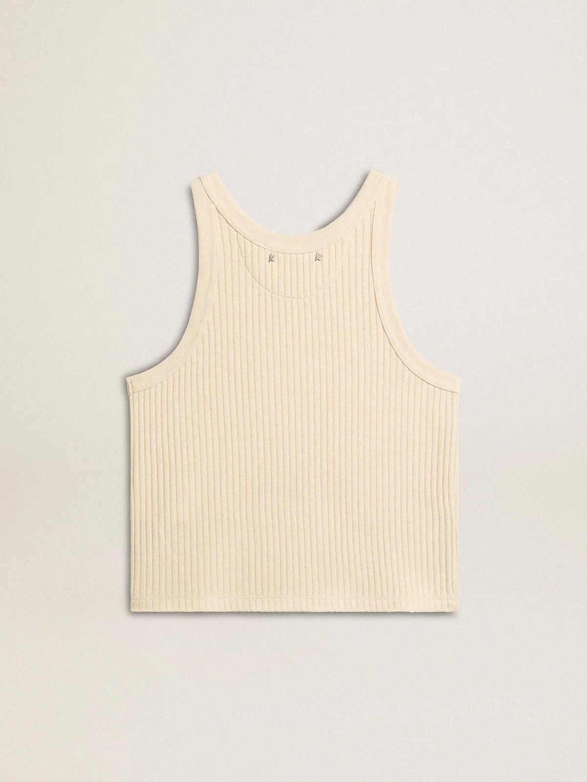 Parchment-colored sleeveless top