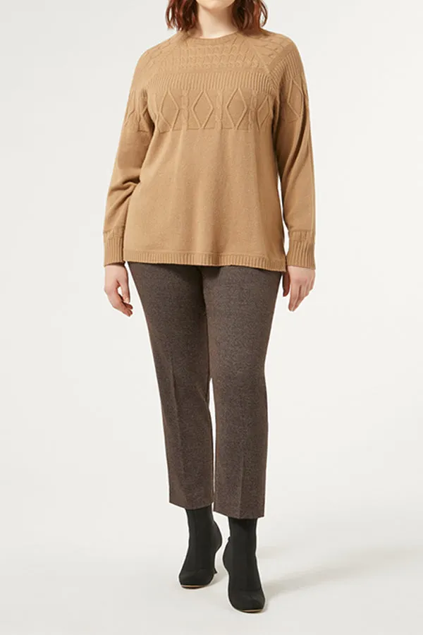 Persona (by Marina Rinaldi) ORCHE VISCOSE YARN-DYED FABRIC TROUSERS